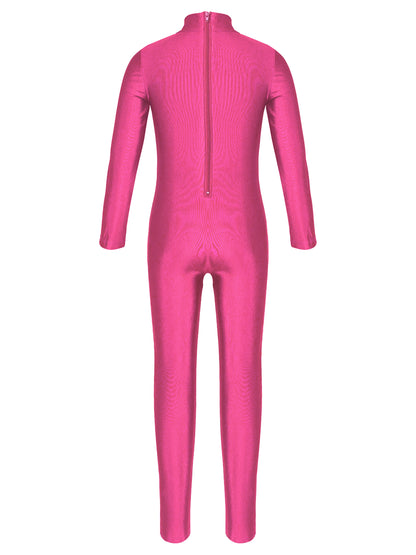 Kids Girls Full Body Gymnastics Bodysuit, Ballet Dance Jersey Leotard, Jumpsuit Sports Unitard, Children Dancewear and Sportswear