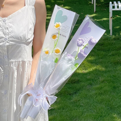 5/10PCS Transparent Flower Wrapping Bags – Gift Packaging with Handle for Weddings, Birthdays, Candy & Flower Box Decor