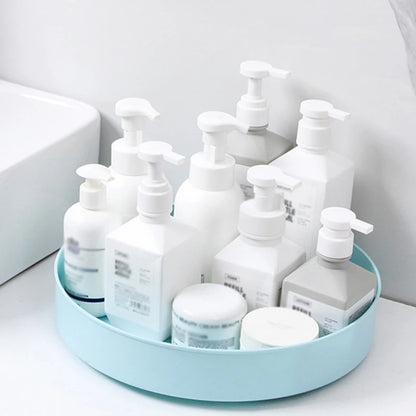 360° Rotating Cabinet Organizer – Non-Slip Kitchen & Bathroom Turntable for Spices, Cosmetics & Storage