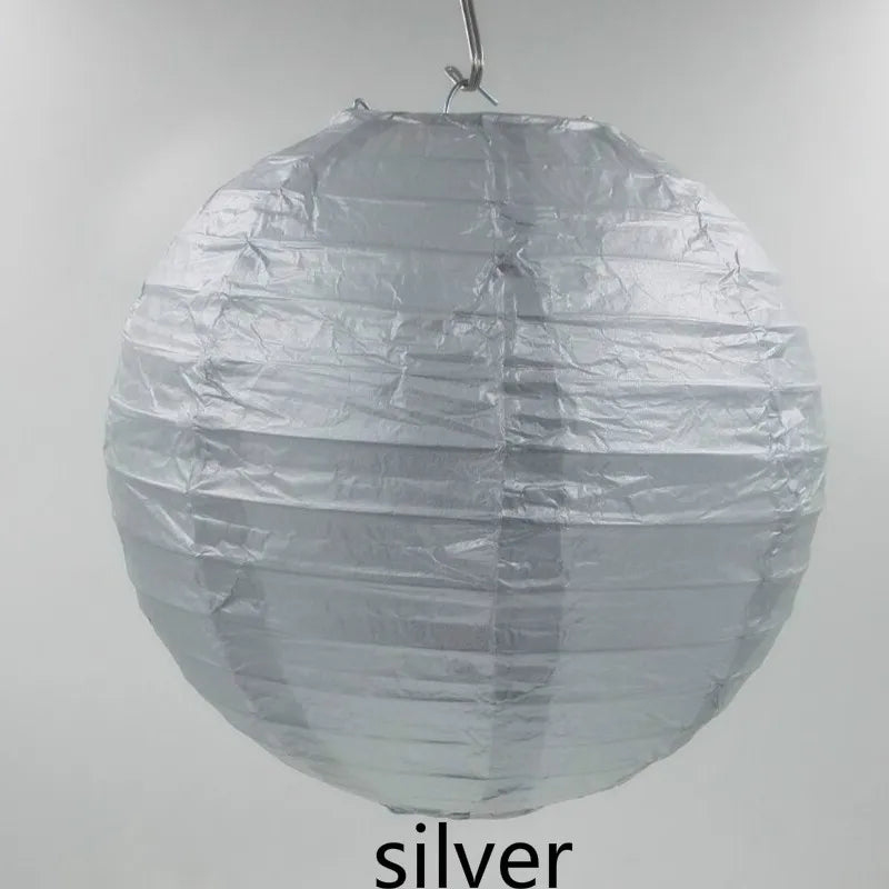 Round Paper Lantern Hanging Ball Decor for Wedding & Birthday Party, DIY Lampion Craft Supplies in White, Red & Blue