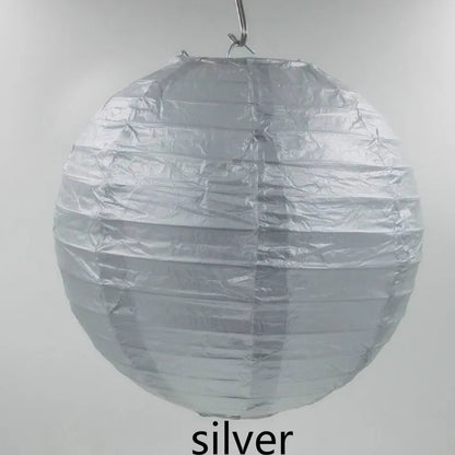 Round Paper Lantern Hanging Ball Decor for Wedding & Birthday Party, DIY Lampion Craft Supplies in White, Red & Blue