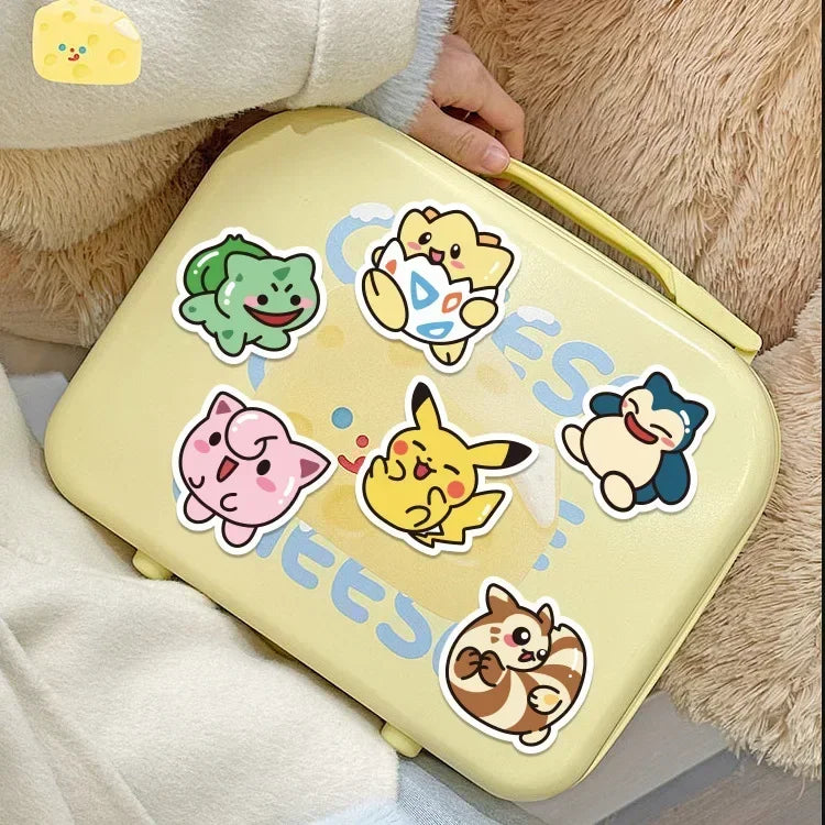 50PCS Kawaii Pokemon Anime Stickers - Pikachu Cartoon Decals for Laptop Luggage Phone Skateboard DIY Kids Gift