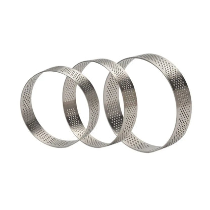 Stainless Steel Tartlet Molds: Bakeware Perforated Decorating Tool - Circle Cake Mold, Ideal Tart Ring for Perfect Desserts