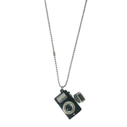 Fashion Camera Pendant Necklace – Vintage Flash Light Camera Jewelry with Long Chain for Women & Men, Punk Party Accessory