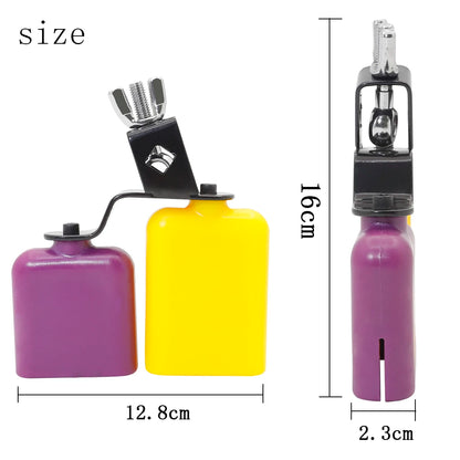 Double Sambago Bell - Latin Percussion Yellow Purple Cowbell High Low Sound Drum Accessory