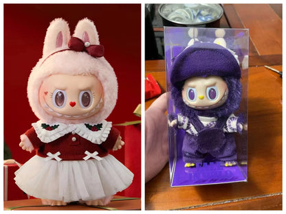 Premium Labubu Zimomo Angel Doll Clothes Set  — 17cm Mokoko Vinyl Pendant Plush & Clothes Set (Fits Labubu 1st & 2nd Gen) — Birthday Gift
