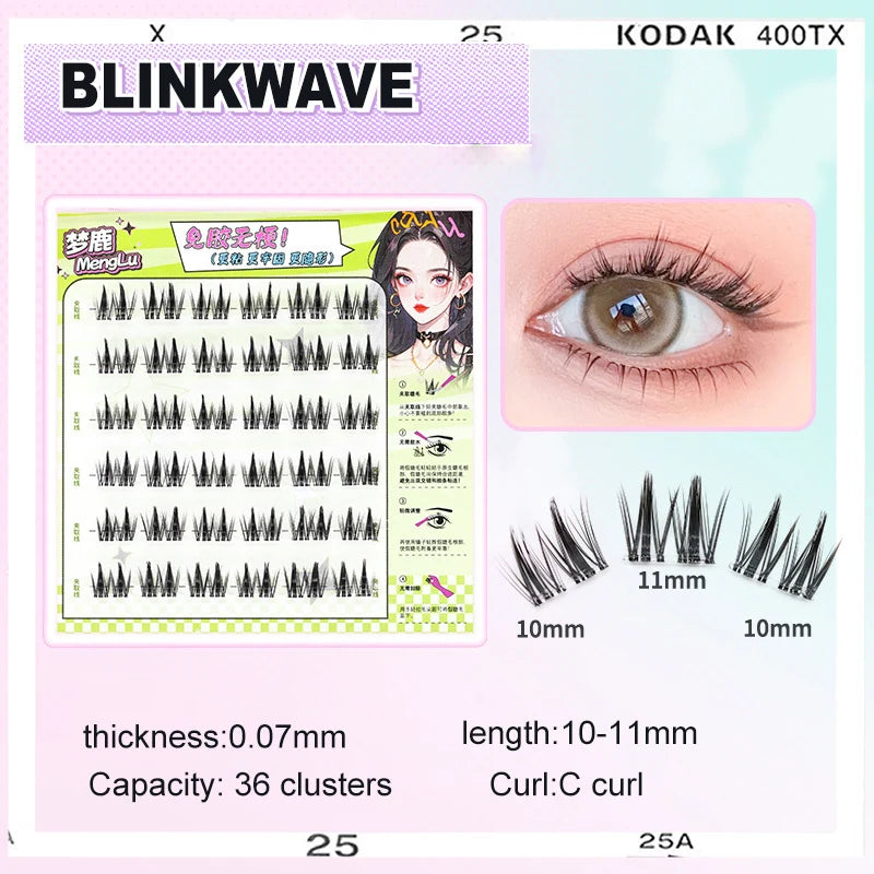 Large Capacity Girls’ Glue-Free False Eyelashes – Natural Wispy Reusable Bottom & Top Lashes, Easy Apply