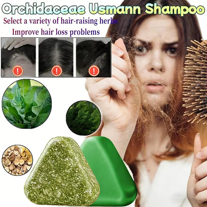 Usman Grass Herbal Shampoo Soap - Handmade Hair Care for Oil Control and Nourishment