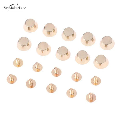 10 Sets Metal Bag Bottom Rivets – DIY Leather Stud Feet Studs for Bag Wear Protection, Strap & Belt Accessories Hardware Kit