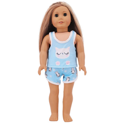 Doll Clothes Multi-Style Daily Set – Pajamas & Home Wear for 43cm Born Baby Dolls & 18-Inch American Dolls, Our Generation Toy Gift