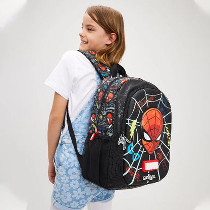 Smiggle Marvel Spider-Man Kids' School Bag Set - Includes Lunch Box, Pencil Case, Wallet, and Water Cup