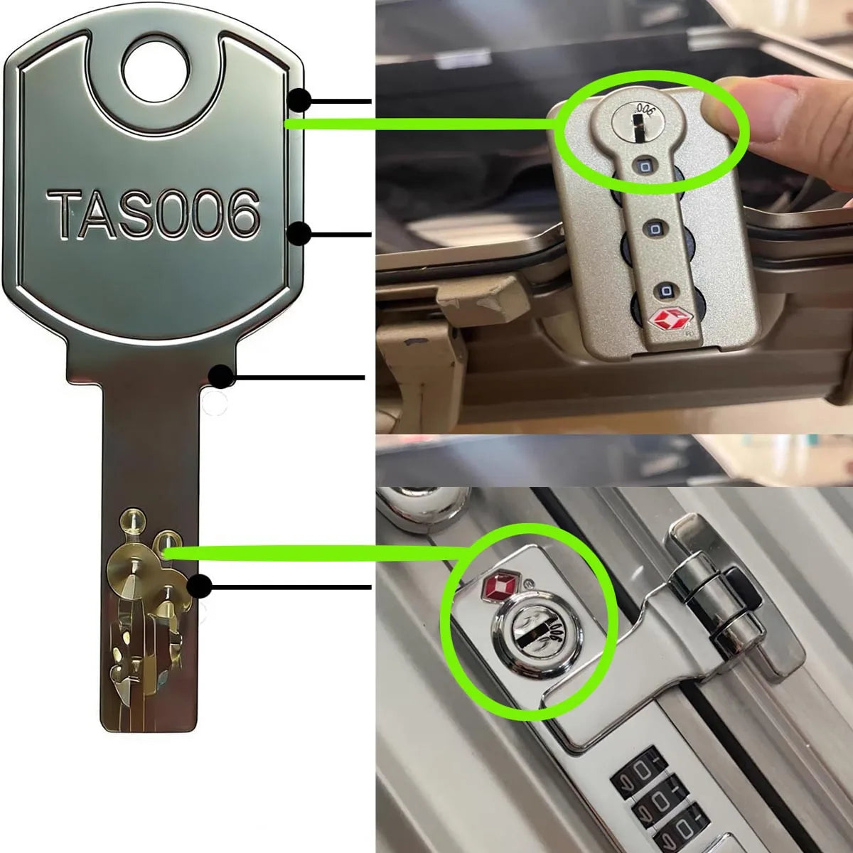 TSA006 Luggage Key & Tag - Replacement Key for Rimowa Suitcases and TSA Locks