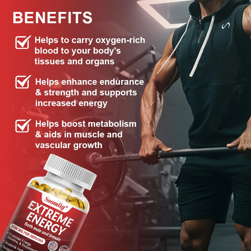 Ginseng Energy Booster – Natural Supplement for Focus, Endurance, Performance & Fatigue Relief