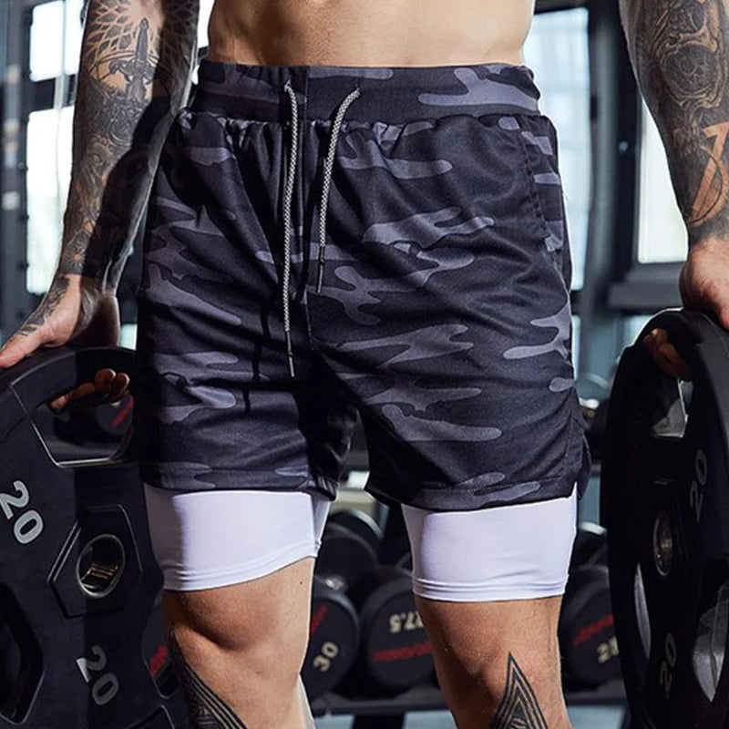 Men’s 2-in-1 Sports Shorts — Double-Layer Running, Gym & Fitness Shorts for Summer