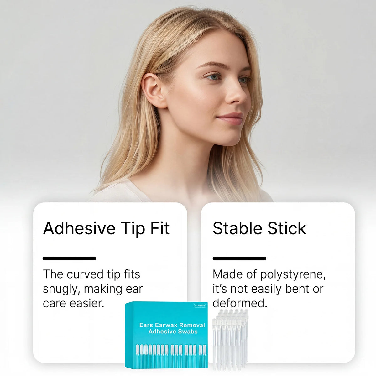 24-Piece Soft Gel Ear Cleaning Sticks – Sticky Ear Wax Removal Tools for Travel, Adults, and Kids