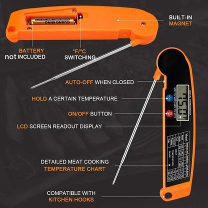 Digital Kitchen Food Thermometer – Multi-Purpose Meat, Water & Milk Probe Cooking Thermometer for BBQ, Oven & Kitchen Use Tool Kit