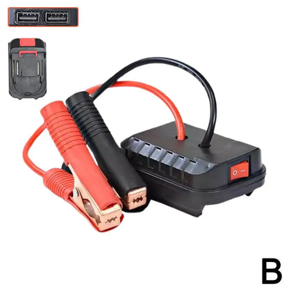 Car Lithium Battery Converter Charger Clip – Jump Starter Booster Cable Adapter for Makita Tools, Emergency Auto Igniter & DIY Power Use