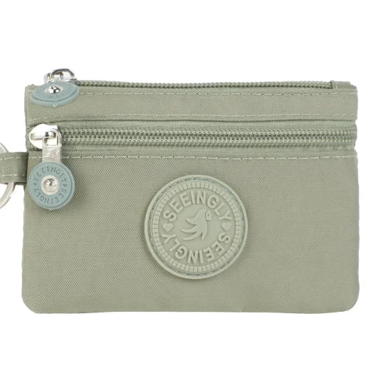 Small Solid Canvas Coin Bag for Kids - Money Purse, ID and Credit Card Holder, Key and Earphone Storage
