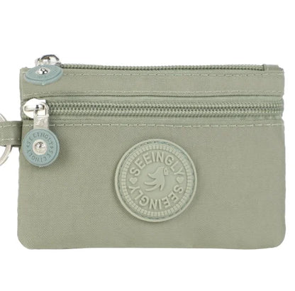 Small Solid Canvas Coin Bag for Kids - Money Purse, ID and Credit Card Holder, Key and Earphone Storage