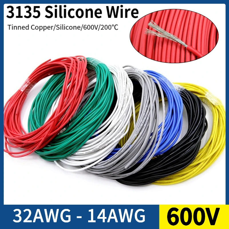 UL3135 Silicone Copper Wire (5–10M) – Flexible LED Lighting Cable 18–32 AWG