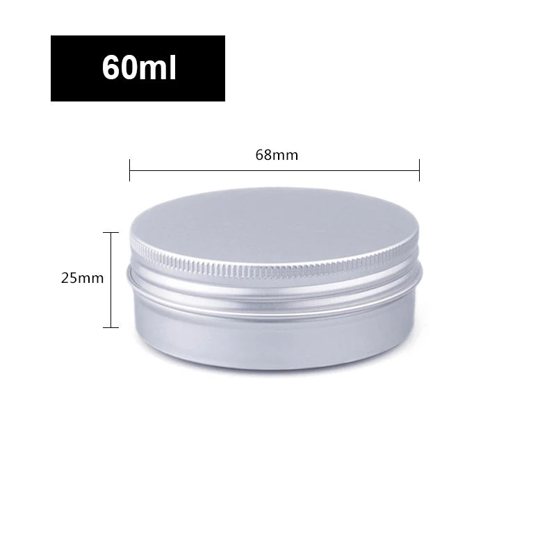 1/5/10pcs Empty Silver Aluminum Tins – 5-250ml Screw Top Round Containers for Candles, Spices & Storage