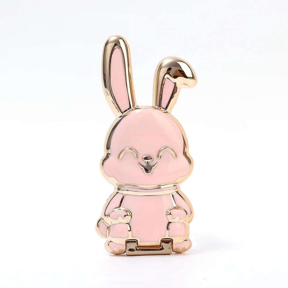 Universal Bunny Phone Ring Holder – 2-in-1 Foldable Cellphone Stand with Cute 3D Rabbit Finger Bracket
