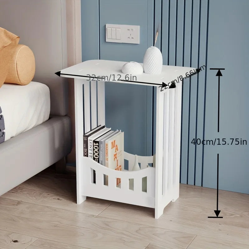 Modern Nordic Wooden Storage Table - Multipurpose Bedside Nightstand & Living Room Organizer