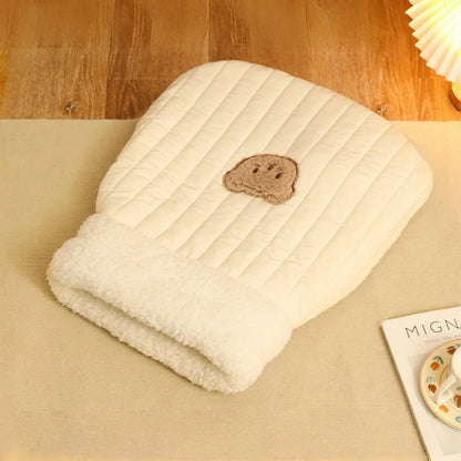 Thermal Plush Cat Cave Bed – Warm Enclosed Snuggle Sack Sleeping Bag for Cats, Hamsters & Small Pets (Winter Cozy Nest)