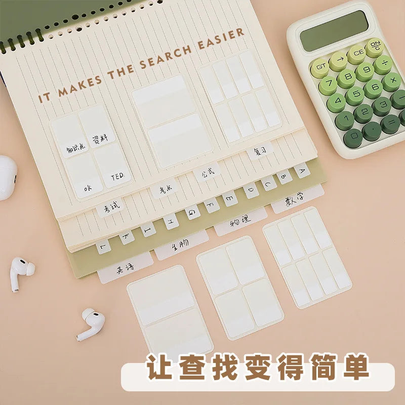 Waterproof Index Stickers - Small Transparent Cards for Office, Note Marking & Classification Index Tabs