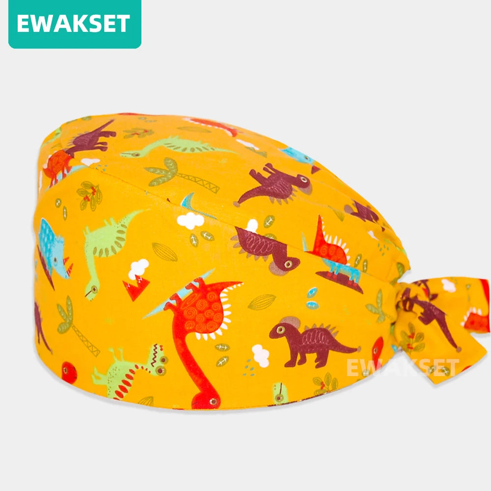 Unisex Soft Scrub Cap – Cartoon Print Surgical Hat for Men and Women, Operating Room Nursing Accessories