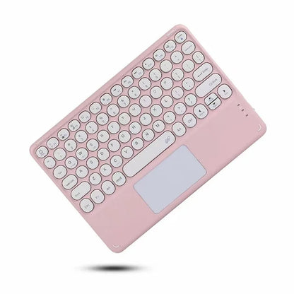 Spanish/English 10-Inch Bluetooth Keyboard – Wireless Rechargeable Universal Keyboard for iPad Air, Pro, Phone, Tablet, Laptop