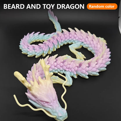 3D Printed Gem Dragon Fidget Toy - Articulated Rotatable Crystal Dragon Gift