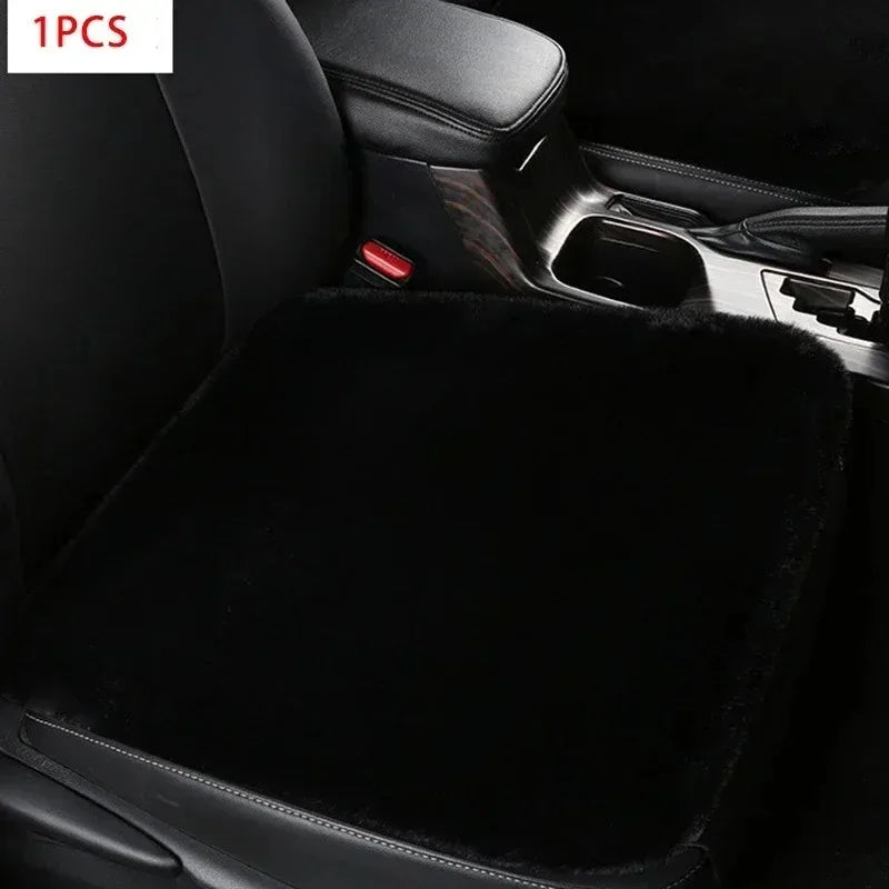 Plush Rabbit Fur Car Seat Cushion - Thick Warm Winter Driver & Passenger Seat Cover