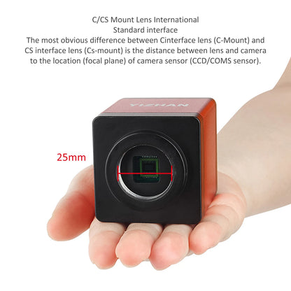 YIZHAN 4K Digital Microscope — Full HD HDMI VGA Industrial Camera with C-Mount, 150x Lens for Soldering & Phone Repair