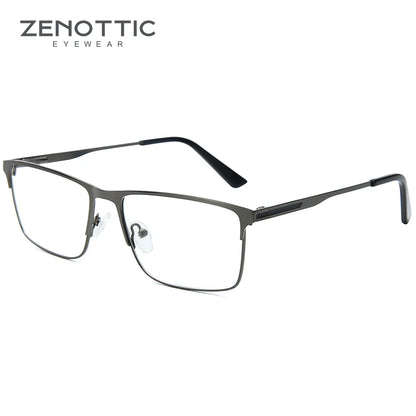 ZENOTTIC Titanium Progressive Glasses - Men's Square Anti Blue Light Photochromic Prescription Eyewear for Myopia Vision Correction