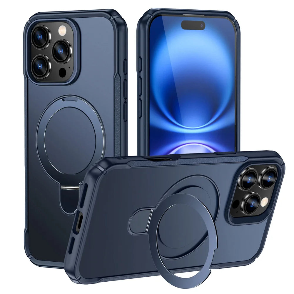 MagSafe Foldable Magnetic Wireless Charging Stand Case — Anti-Slip Bumper for iPhone 11–17 (incl. 16E) Pro/Max