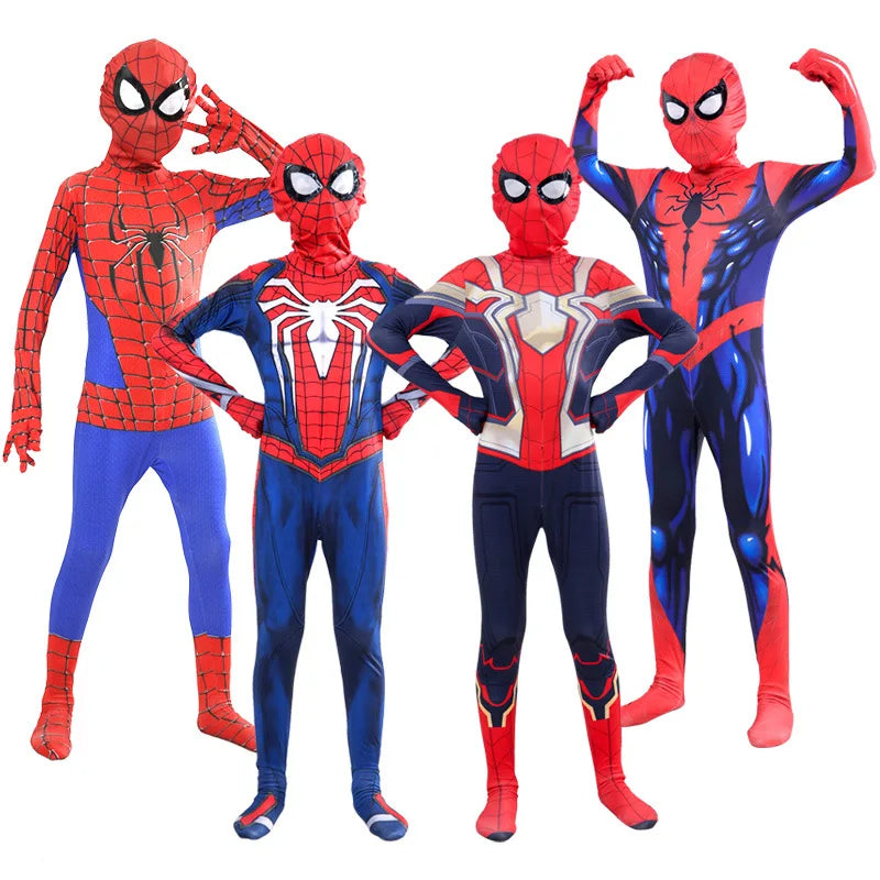 Men's Amazing Spiderman Cosplay Costume – Miles Morales Superhero Zentai Bodysuit Jumpsuit for Boys, Girls, Halloween & Christmas