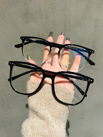 2PCS Classic Square Frame Glasses for Women & Men – Daily Life Eyewear & Clothing Accessories