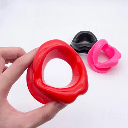 Soft Silicone Dog Bone Ball Gag – Open Mouth BDSM Bondage Harness, Adult Sex Toy for Women
