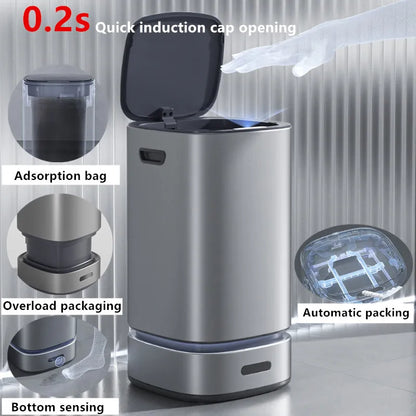13L Smart Automatic Trash Can — Large Capacity Electric Rubbish Bin for Bathroom, Kitchen & Home