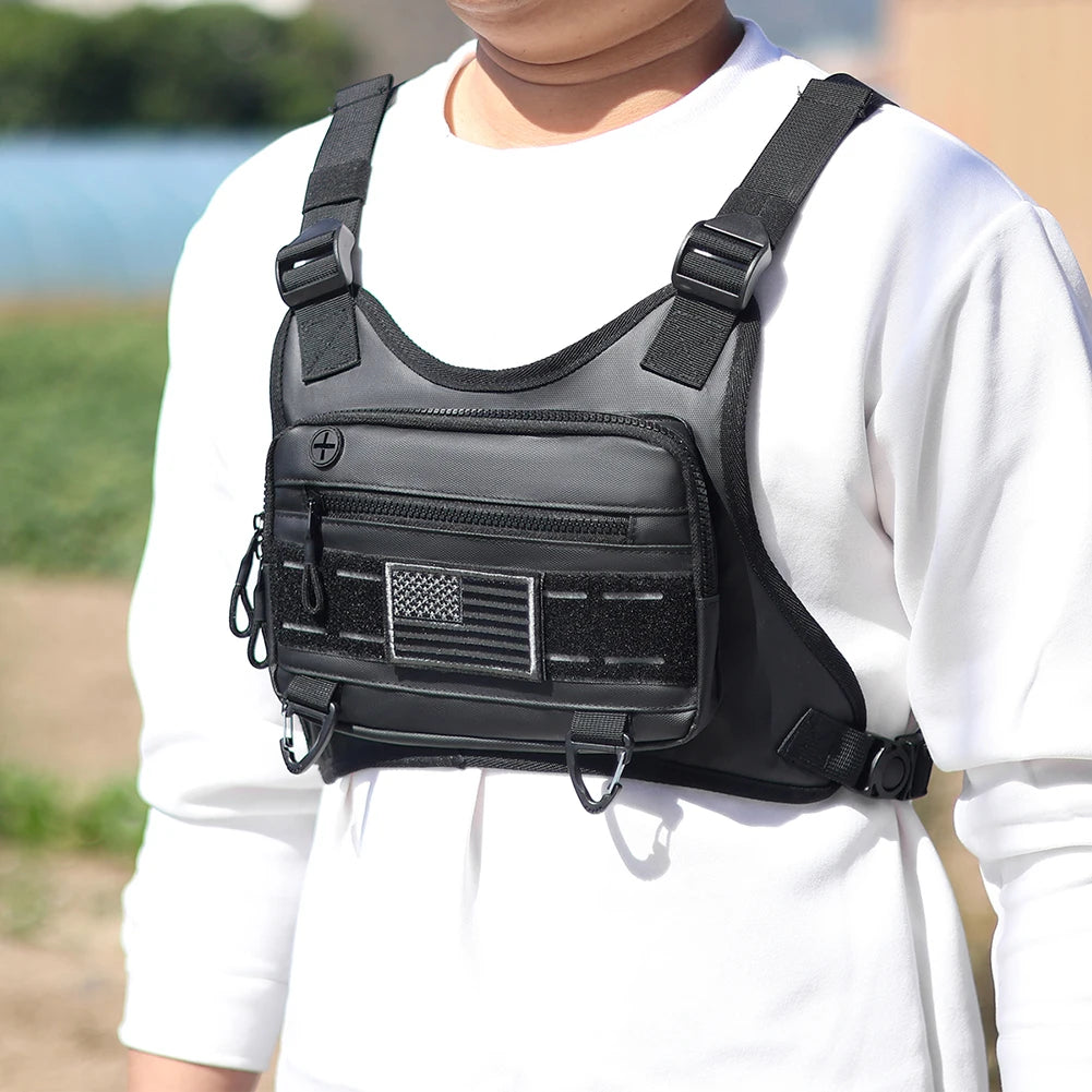 Sports Chest Bag – Lightweight Waterproof Running Vest with Pocket, Phone Holder & Large Capacity Tactical Front Pack