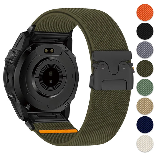 Nylon Quick Fit Watch Strap - 20mm 22mm 26mm Replacement Band for Garmin Fenix, Tactix & Instinct Series