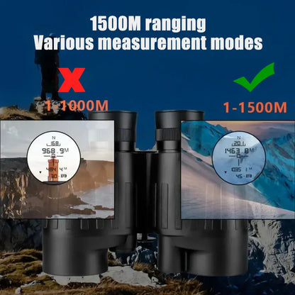1500m Marine Binoculars for Adults – 8x40 with Rangefinder, Compass, IP65 Waterproof, UHD Field of View 8°