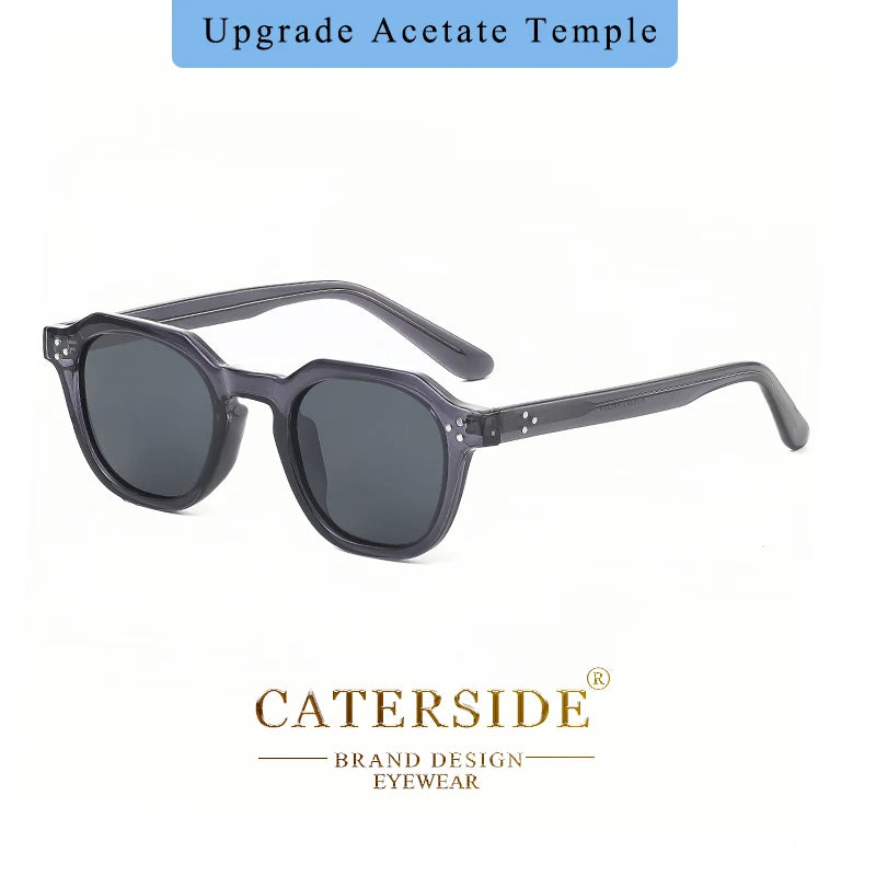 CATERSIDE Retro Polarized Sunglasses – Ultralight TR90 Frame Polygon Style for Men & Women, High-Quality Travel Eyewear