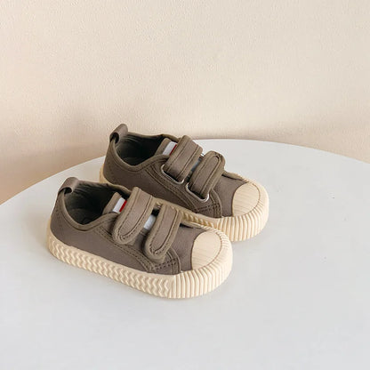 Children’s Canvas Shoes — Boys & Girls Spring/Autumn Breathable Toddler Shoes with Soft Sole & Hook-and-Loop Closure