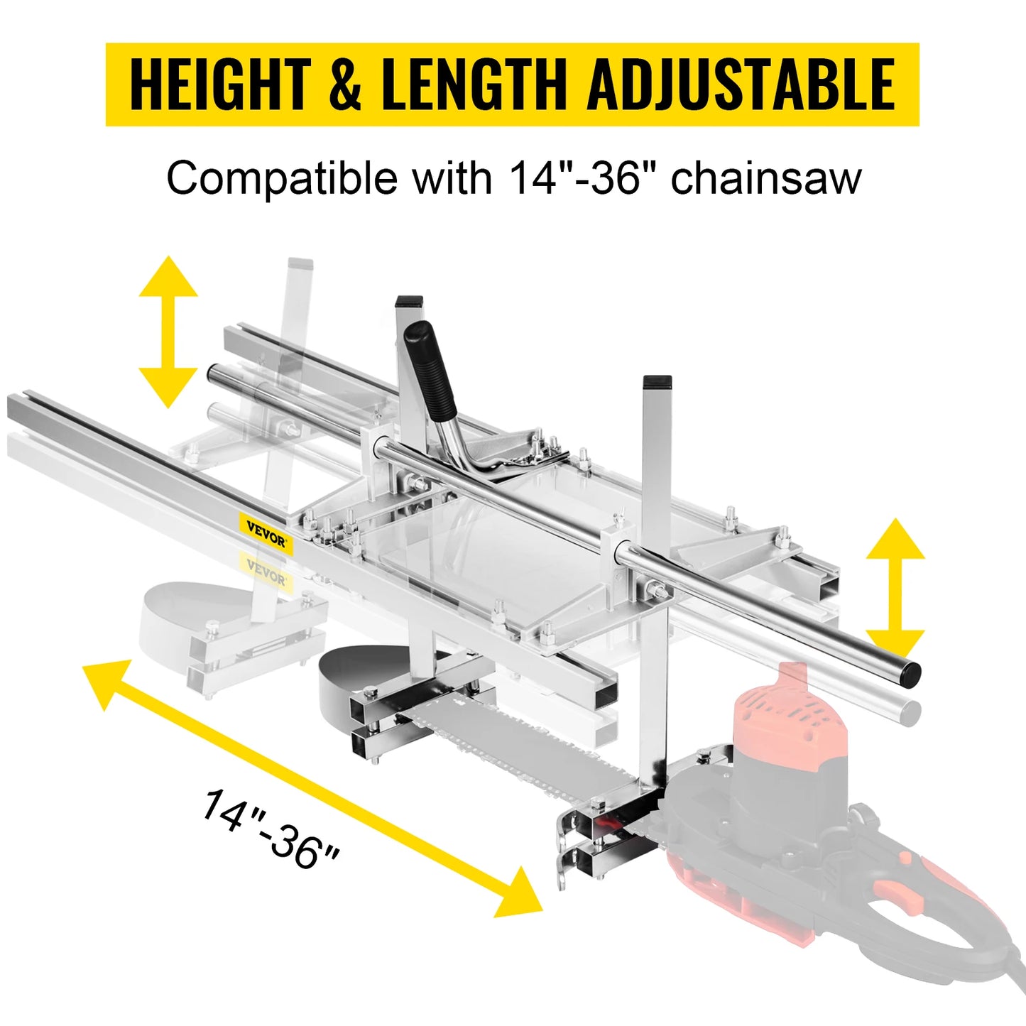 SucceBuy Chainsaw Mill - 24/36/48 Inch Portable Sawmill Guide Bar for Wood Lumber Planking & Cutting