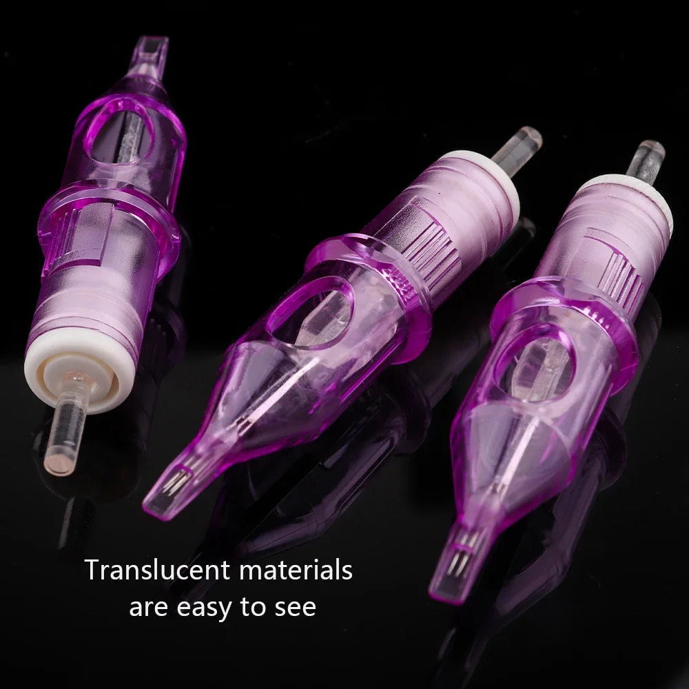 10-Piece Tattoo Cartridge Needles Set - Disposable Sterilized RL/RM/RS/M1 Needles for Rotary Tattoo Machines