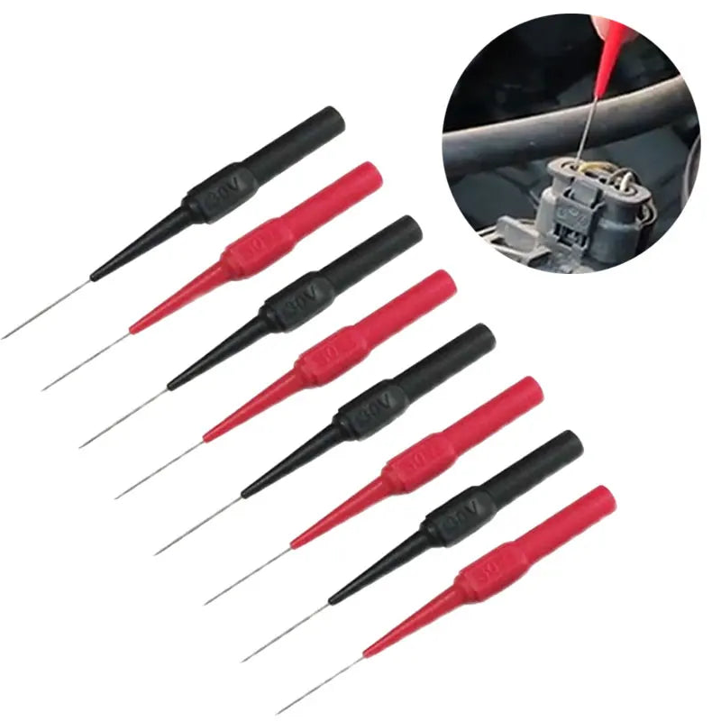 30V Car Diagnostic Tip Probes – Auto Multimeter Test Leads, Extension Back Piercing Needle Tips for Mechanical Tools