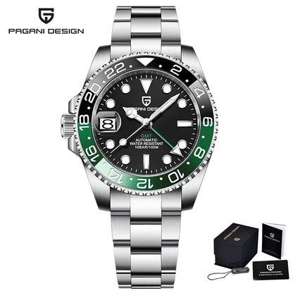 PAGANI DESIGN V3 GMT Men’s Luxury 40mm Automatic Mechanical Watch – Sapphire Crystal Stainless Steel Waterproof