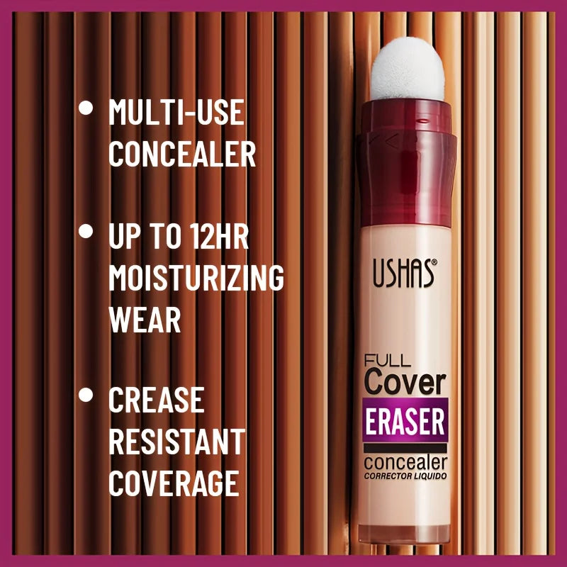 New Sponge Head Concealer – Long-Lasting Liquid Foundation for Dark Circles, Freckles, Acne, Pigmentation & Blemishes, Moisturizing Formula